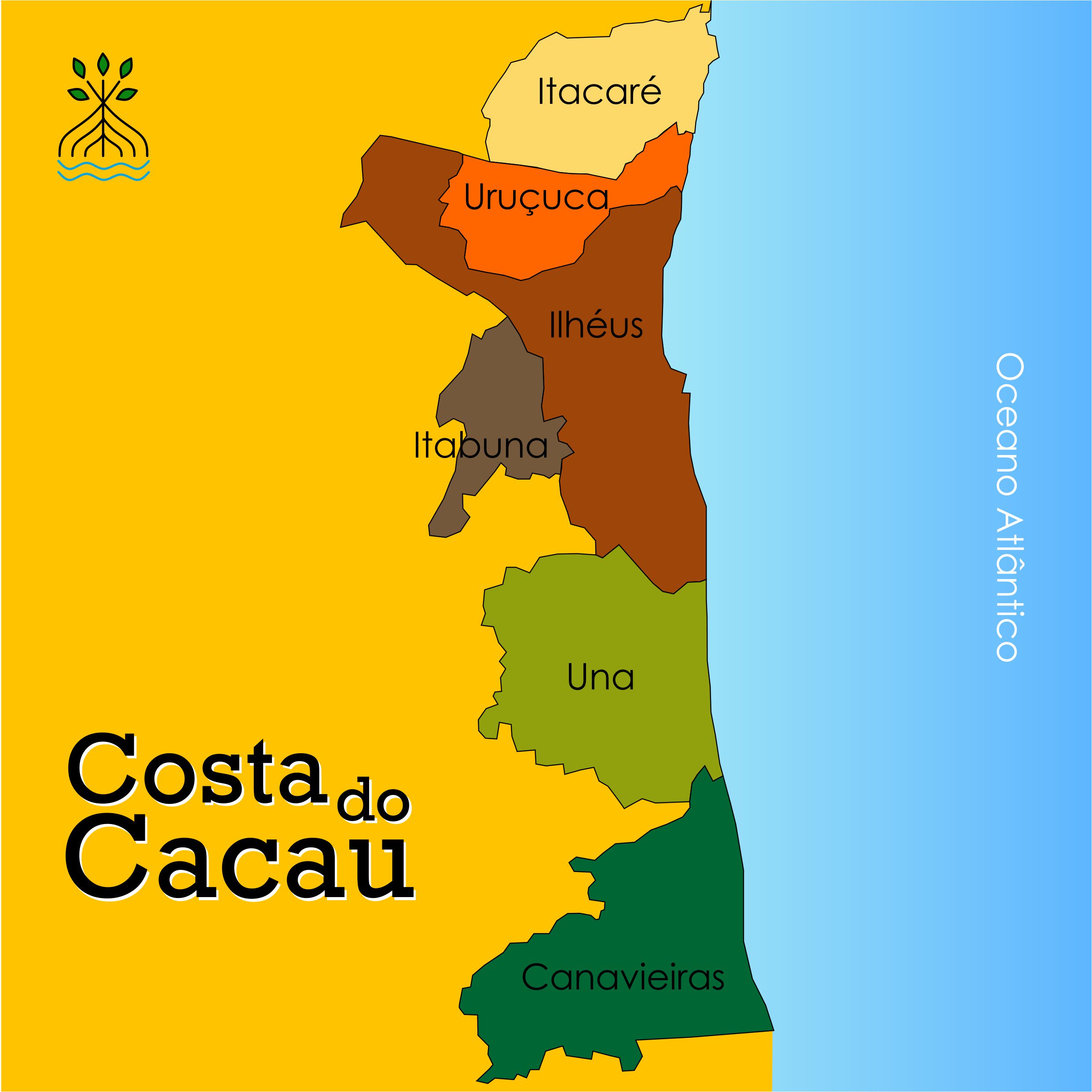 Canavieiras Mapa Costa do Cacau